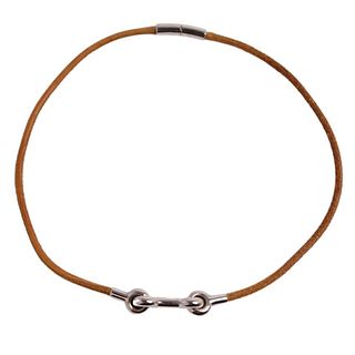 
HERMES SUEDE LEATHER CHOCKER NECKLACE