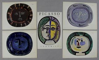 PICASSO, Pablo. Set of 5 Signed Images of Ceramic