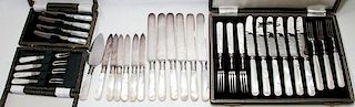 MOTHER-OF-PEARL HANDLE FLATWARE 33 PIECES