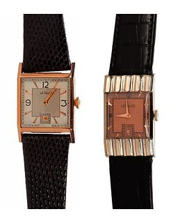 Two Vintage 1940's Le Coultre Tank Watches