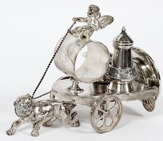 VICTORIAN SILVER PLATE CONDIMENT TROLLEY