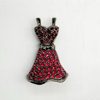 Swarovski Crystal Red Dress Brooch Pin