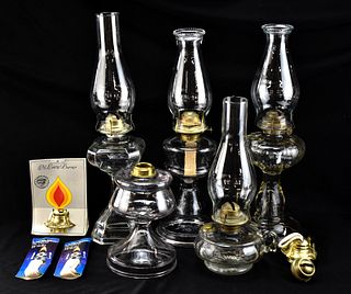 CLEAR GLASS OIL LAMPS