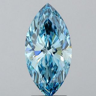 3.14 ct, Vivid Blue/VS1, Marquise cut IGI Graded Lab Grown Diamond