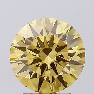 2.59 ct, Intense Brn. Yellow/VS1, Round cut IGI Graded Lab Grown Diamond