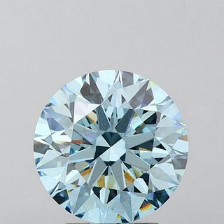 4.35 ct, Intense Blue/VS2, Round cut IGI Graded Lab Grown Diamond