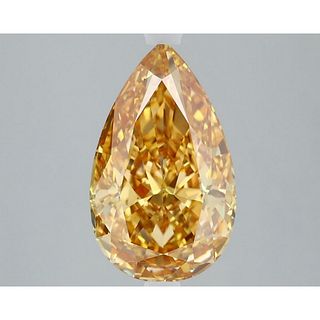 3.57 ct, Vivid Brn. Yellow/VS1, Pear cut IGI Graded Lab Grown Diamond