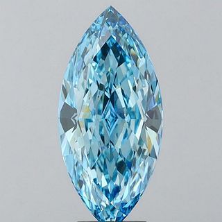 5.28 ct, Vivid Blue/VS1, Marquise cut IGI Graded Lab Grown Diamond