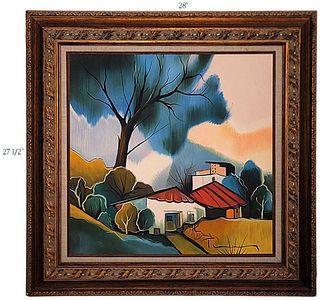 Oil On Canvas 'Landscape' By Israeli Artist (1935Ã¢â‚¬â€œ2012) Itzchak Tarkay