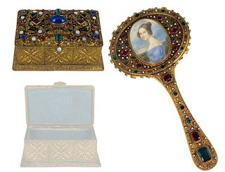 19th C. Austrian Jeweled Vanity Set
