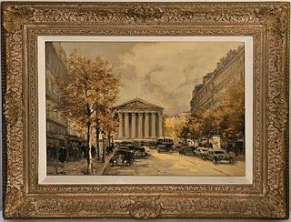 Charles Blondin Oil On Canvas City Painting