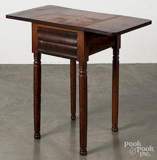 New England mixed woods one-drawer stand, ca. 1835, 28 1/4'' h., 16 1/2'' w.