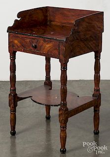 Painted Sheraton washstand, 19th c., retaining a later decorated surface, 33 1/2'' h., 19 1/2'' w.