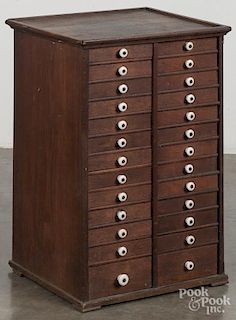 Walnut specimen cabinet, 19th c., 24'' h., 15 1/4'' w.
