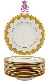 Minton For Tiffany & Co. Set Of Ten Gold Encrusted Plates