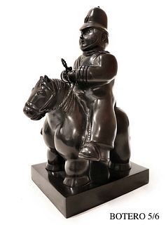 FERNANDO BOTERO "Police on Horse " Bronze Sculpture Sealed, Signed & Num. 5/6
