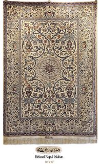 Large Persian Isfahan Rug Weaved & Signed By Hekmat Nejad