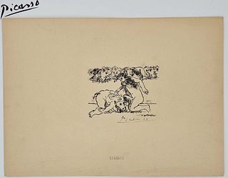 Picasso 'Minotauro Vencldo' Etching Lithography Print, Signed