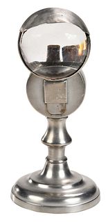 Roswell Gleason Pewter and Glass Lamp