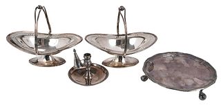 Four Early Plate Diminutive Table Items
