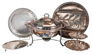 12 Large Silver Plate Items