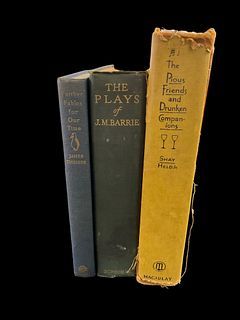 Group of 3 Further Fables For Our Time 1956, The Plays of J. M. Barrie 1928, and The Pious Friends and Drunken Companions 1936