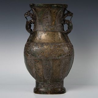 Chinese Ming Dynasty Bronze Dragon Vase
