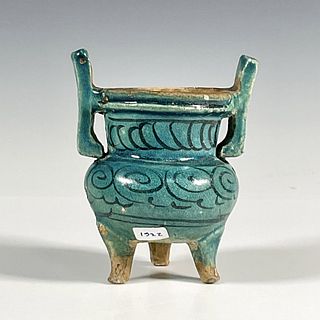 Antique Chinese Ming Dynasty Turquoise Pottery Censer