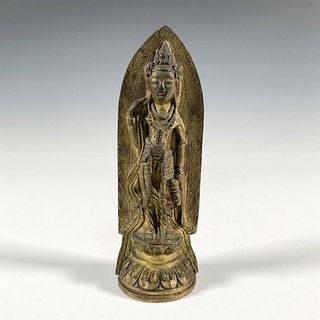 Chinese Qing Dynasty Gilt Bronze Ashoka Figure
