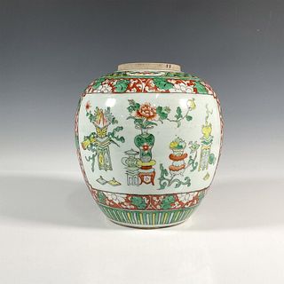 Chinese Qing Dynasty Famille Verte Ginger Pot