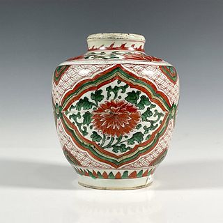 Chinese Shunzhi Qing Dynasty Famille Verte Porcelain Vase