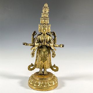 Tibetan Gilt Bronze Figure of Avalokiteshvara, Qianlong Period