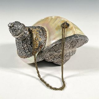 Tibetan Silver and Mother of Pearl Nautilus Evening Bag