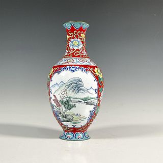 Chinese Republic of China Brass Enamel Vase