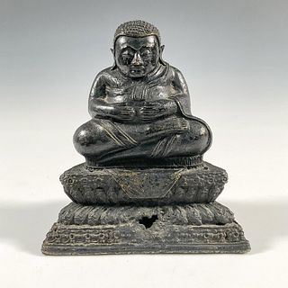 Antique Thai Bronze Seated Buddha Statue