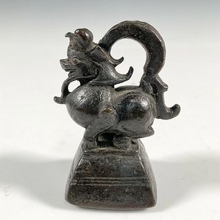 18th Century Burmese Bronze Chinthe Lion Opium Weight
