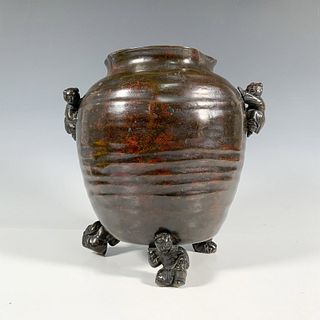 Chinese Bronze Vase with Playful Children