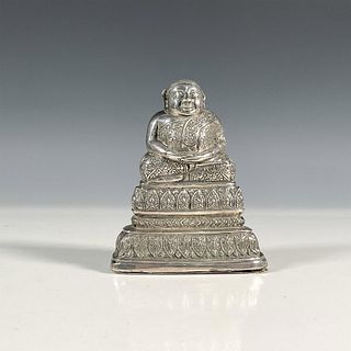 Asian Silver Monk Figurine