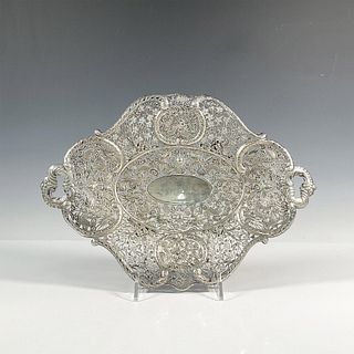 Chinese Shanghai Export Silver Dragon Tray
