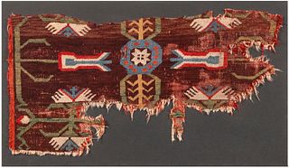 Central Anatolia 16th / 17th Century Karapinar Long Rug Fragment (mounted) 3 ft 0 in x 1 ft 6 in (0.91 m x 0.45 m)