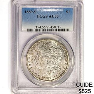 1889-S Morgan Silver Dollar PCGS AU55 