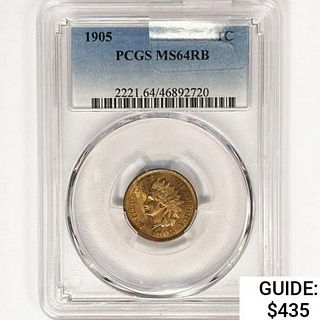 1905 Indian Head Cent PCGS MS64 RB