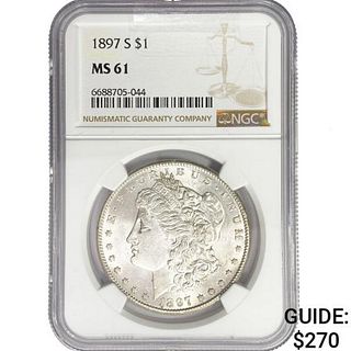 1897-S Morgan Silver Dollar NGC MS61 