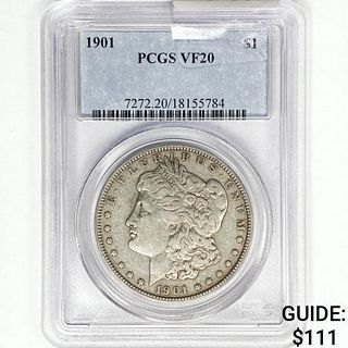 1901 Morgan Silver Dollar PCGS VF20 
