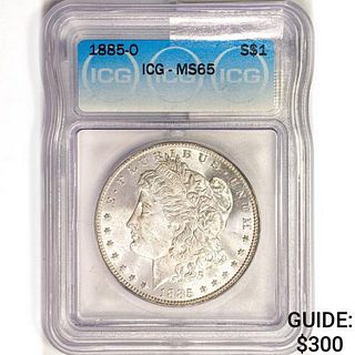 1885-O Morgan Silver Dollar ICG MS65 