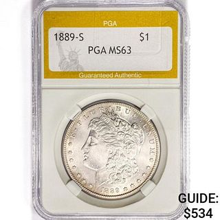1889-S Morgan Silver Dollar PGA MS63 