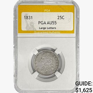 1831 Capped Bust Quarter PGA AU55 Large Letters