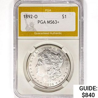 1892-O Morgan Silver Dollar PGA MS63+ 