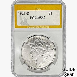 1927-D Silver Peace Dollar PGA MS62 
