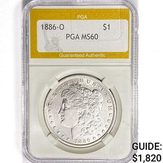 1886-O Morgan Silver Dollar PGA MS60 